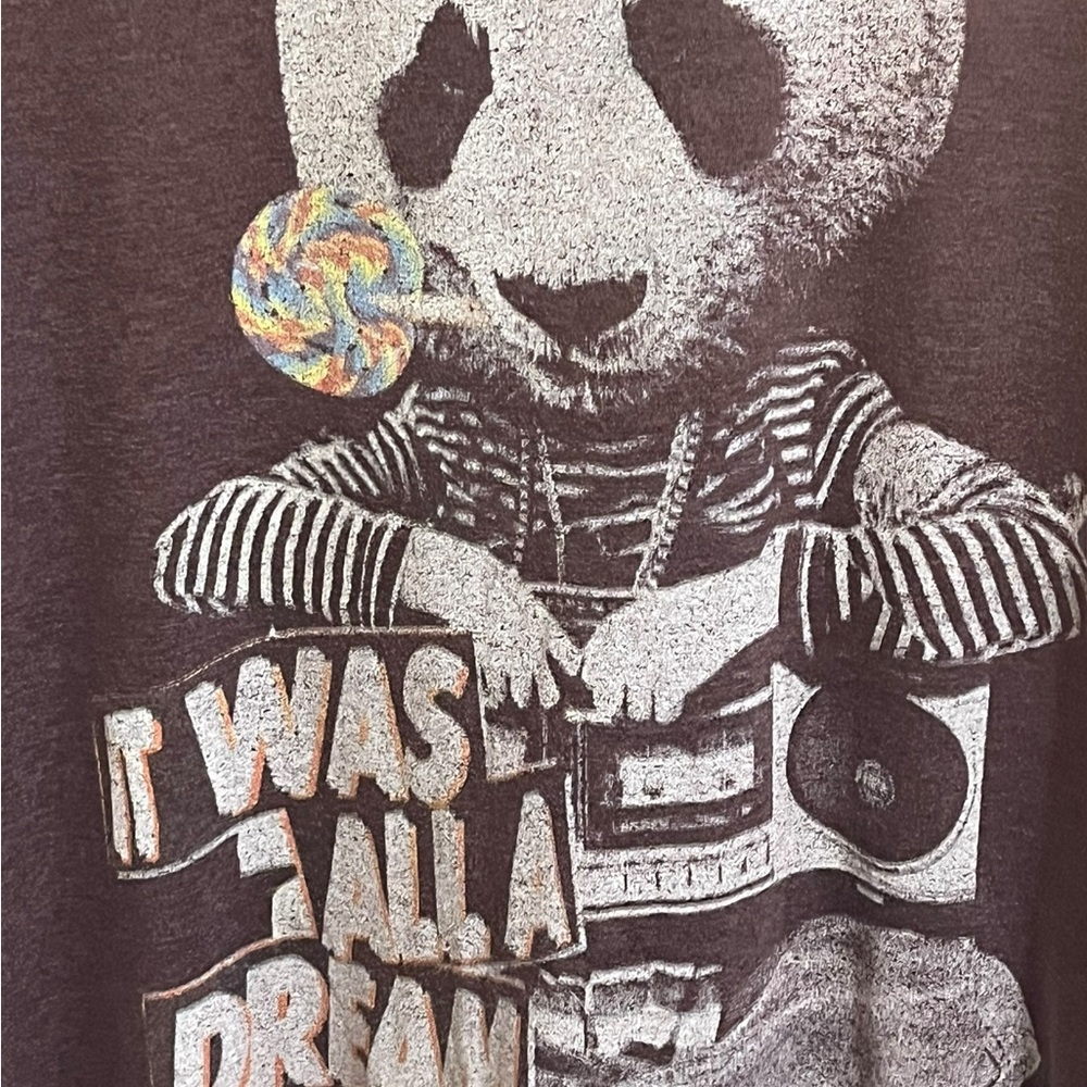 Kook N Keech It Was All A Dream Panda Tee Sz XL Burgundy - Picture 2 of 11